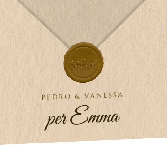Il sigillo in ceralacca oro sulla busta avorio